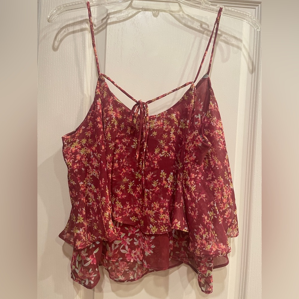 Express Floral spaghetti strap layered top. - Picture 3 of 7